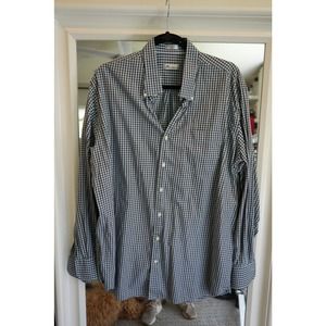 Peter Millar Blue & Brown Check Sport Shirt Button Down Size XL
